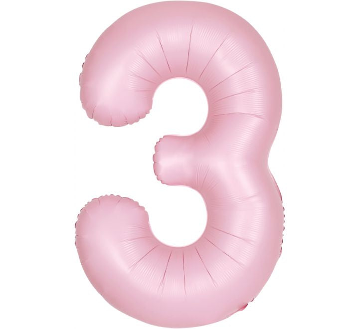 Unique 34” matte lovely pink 3 foil number