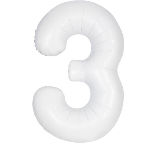 Unique 34” matte white 3 foil number