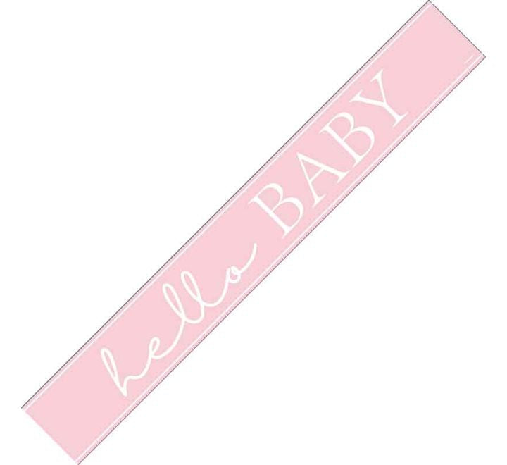 Unique 9ft HELLO BABY PINK BANNER