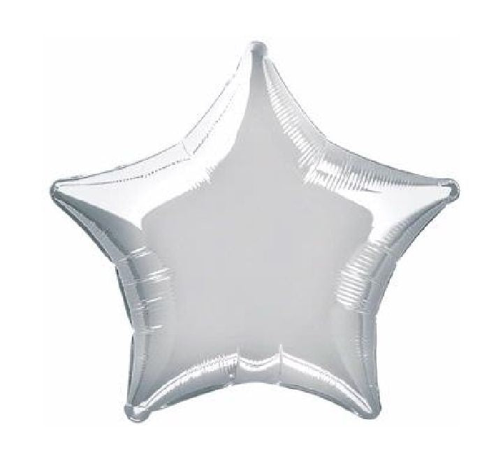 20” Unique silver star foil balloon