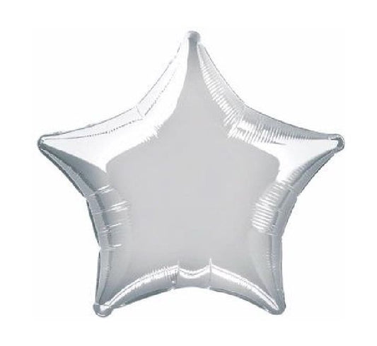 20” Unique silver star foil balloon
