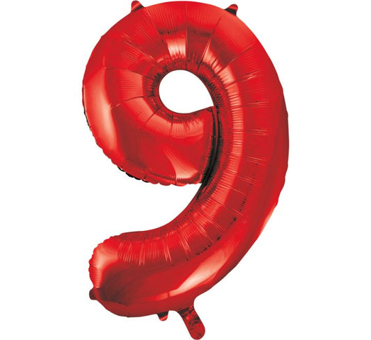 Unique 34” Red 9 foil number