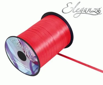 Eleganza Poly Curling Ribbon 5mm x500yds No.16 Red