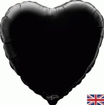 18” oaktree black heart foil balloon (unpackaged)