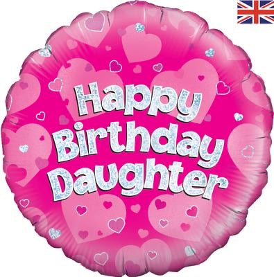 18” happy birthday daughter holographic foil balloon