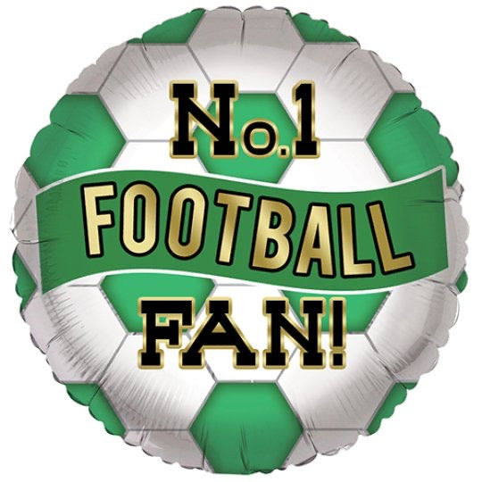 18” No1 green and white football fan foil balloon