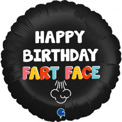 18” Fart face birthday foil balloon