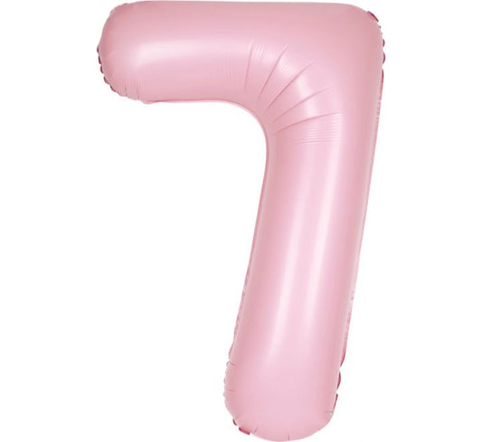 Unique 34” matte lovely pink 7 foil number