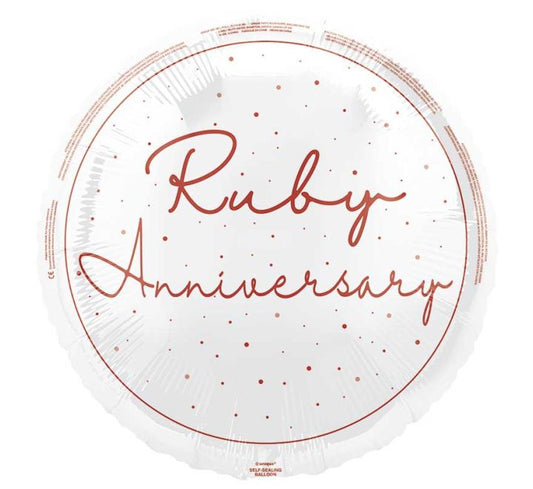 18” Happy 40th Anniversary foil balloon