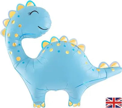 33” Cute Dino Blue foil shape balloon