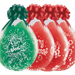 18” Qualatex Diamond Clear Merry Christmas Assorted Stuffing Balloon