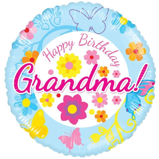 18” happy birthday grandma foil balloon