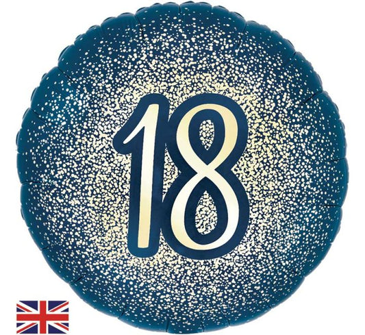 18” happy glitter 18th birthday navy & gold