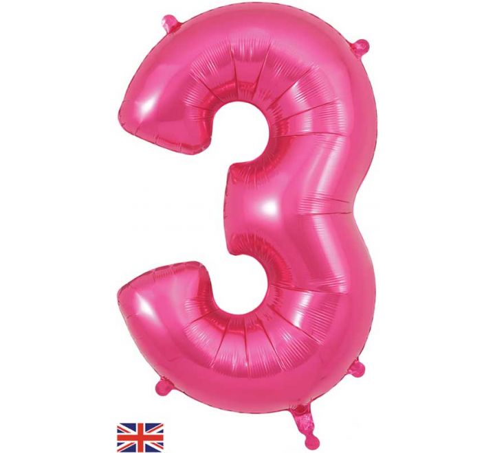 Oaktree 34” pink 3 foil number