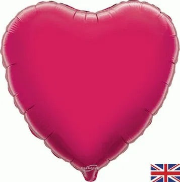 18” oaktree fuchsia heart foil balloon (unpackaged)