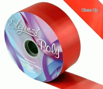 Eleganza Poly Ribbon 50mm x 91m (100yds) No.16 Red