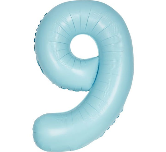 Unique 34” powder blue 9 foil number