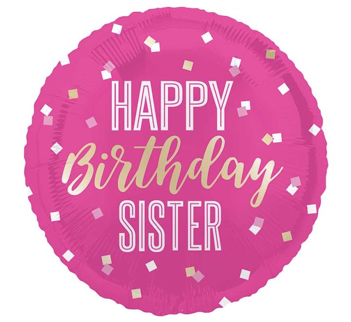 18” happy birthday sister foil balloon