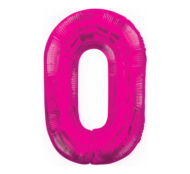 Unique 34” pink 0 foil number