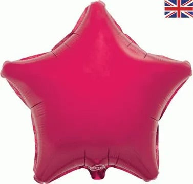 19” oaktree fuchsia star foil balloon (unpackaged)