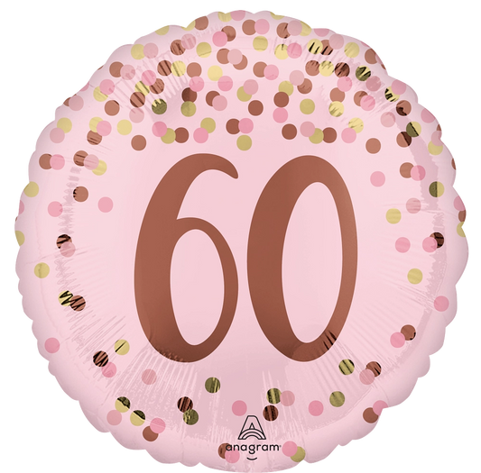 18” Pretty Pink 60th Birthday Foil Balloon