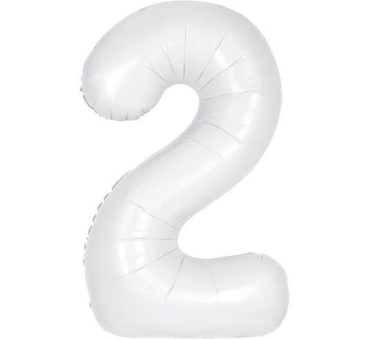 Unique 34” matte white 2 foil number