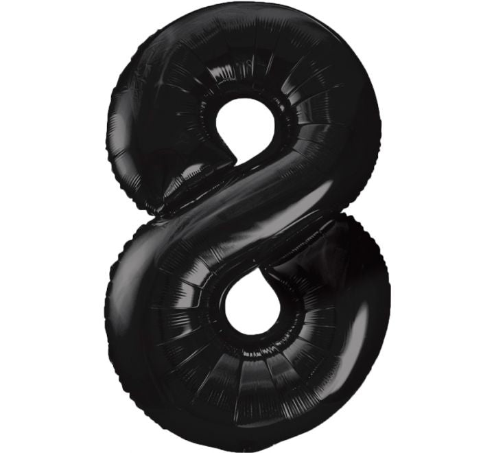 Unique 34” black 8 foil number