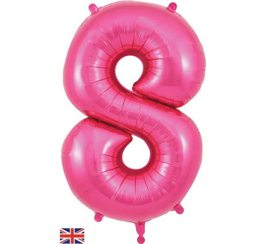 Oaktree 34” pink 8 foil number