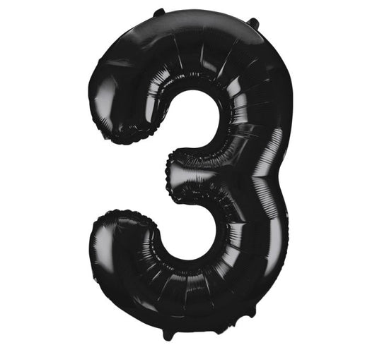 Unique 34” black 3 foil number