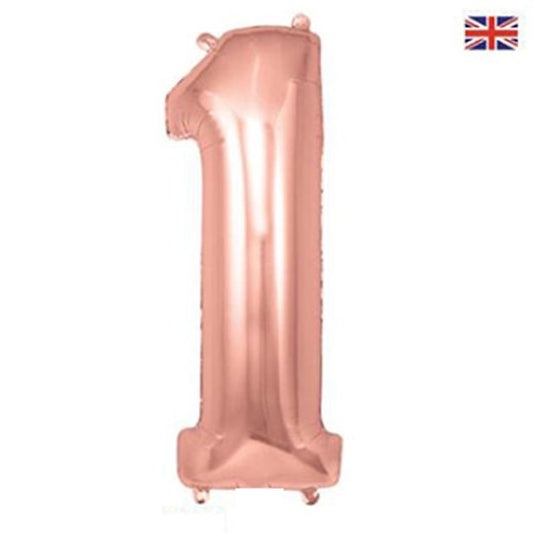 Oaktree 34” rose gold 1 foil number