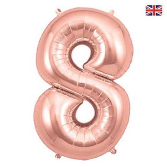 Oaktree 34” rose gold 8 foil number