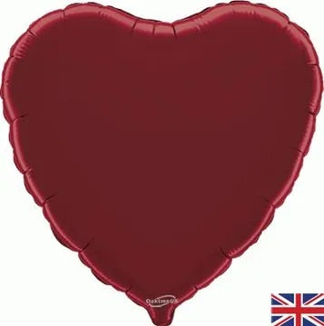 18” oaktree burgundy heart foil balloon (unpackaged)