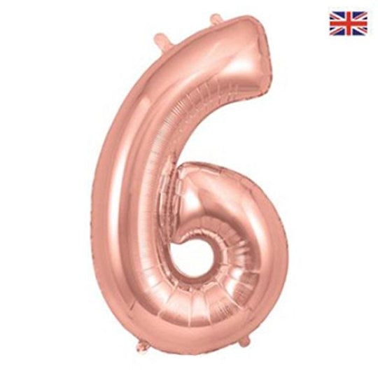 Oaktree 34” rose gold 6 foil number