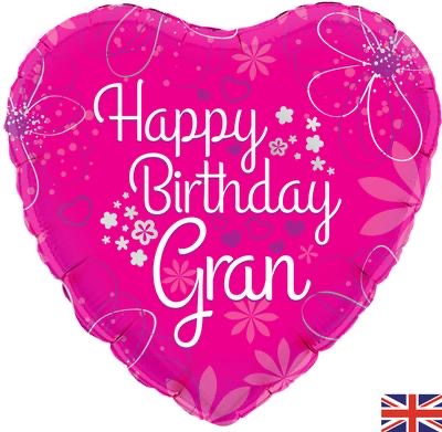 18” happy birthday gran foil balloon