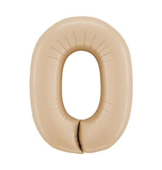 Number 0 Satin Nude 40" Packaged Foil Balloon