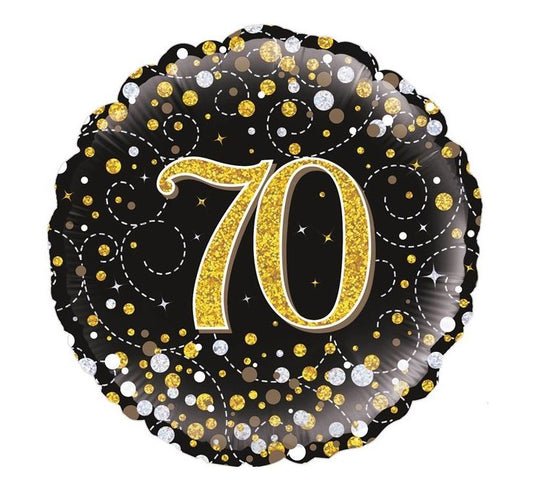 18” Age 70 sparklingly fizz foil balloon