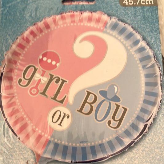 18” gender reveal foil balloon