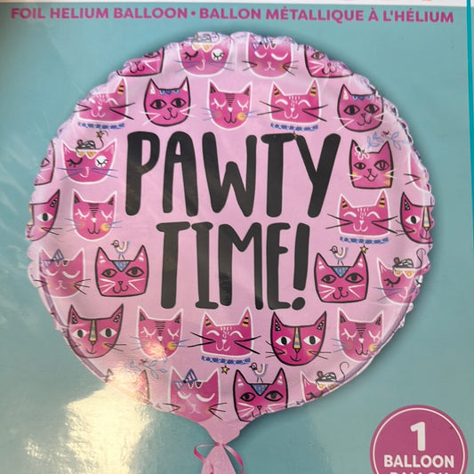 18” Pawty time foil balloon