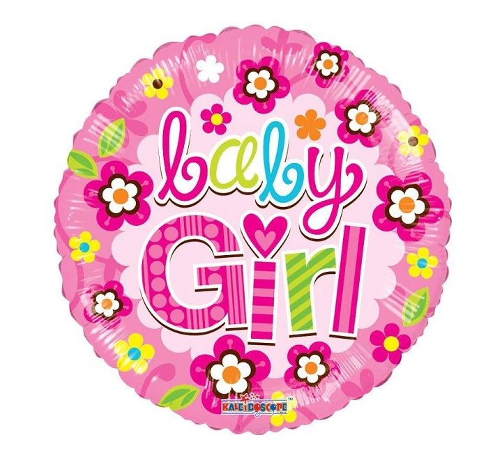 18” baby girl full colour balloon