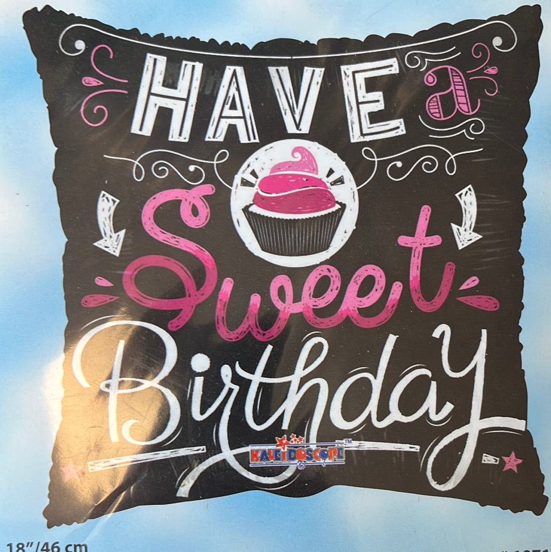 18” sweet birthday foil balloon