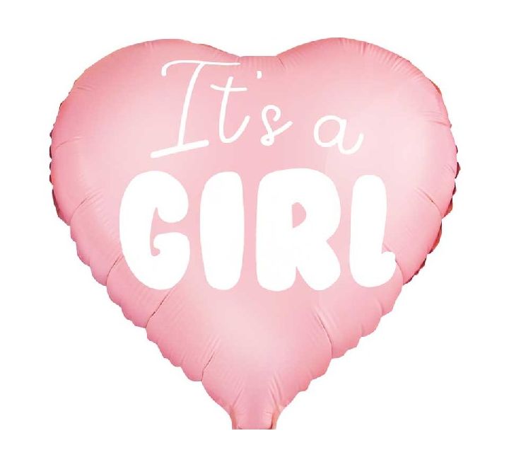 18” it’s a girl heart foil balloon